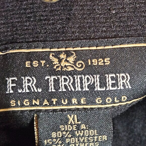F.R. Tripler Signature Gold Mens Black Wool Blend Jacket XL Minor flaws - Picture 3 of 16